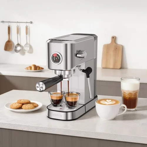 Vista 2 de XIXUBX Máquina de café expreso con espumador de leche para capuchino y café