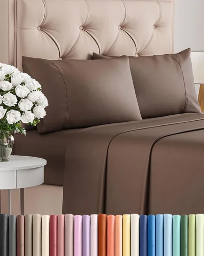 Vista 40 de Juego de sábanas Twin de 4 piezas - Cómodo, transpirable y refrescante - Juego de ropa de cama de lujo de hotel ultrasuave con bolsillos profundos