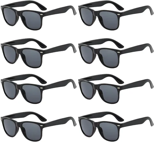 Vista 33 de Suministros para regalos de fiesta de colores neón Paquete de 8 gafas de sol unisex