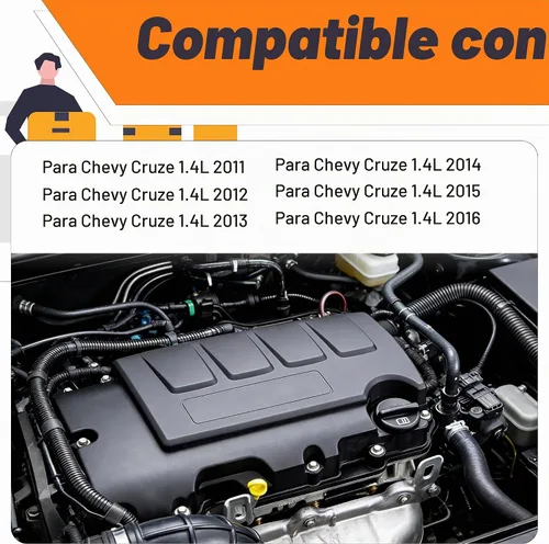 Vista 3 de 13251447 Kit de manguera de refrigerante y calentador para Chevy Cruze 1.4L 11-16 6PCS