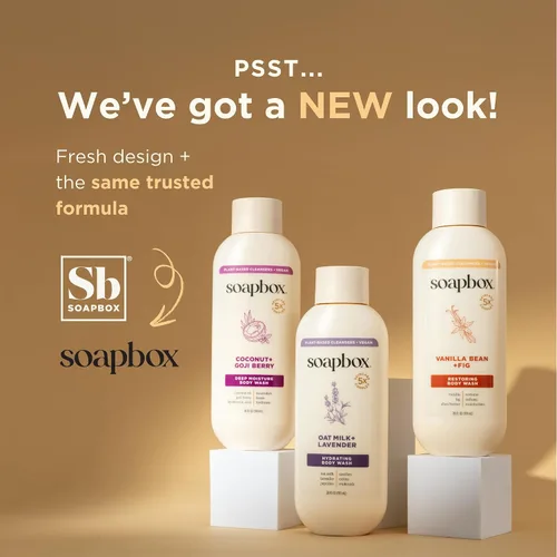 Vista 8 de Soapbox Gel de baño, coco + bayas de Goji para mujeres, hombres, vegano + jabón hidratante rico en antioxidantes con manteca de karité, péptidos