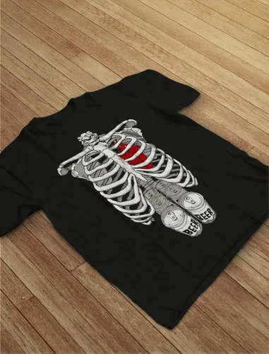 Vista 4 de Camisa de esqueleto para hombre, disfraz de caja torácica para adultos, divertidas camisas de Halloween para hombres