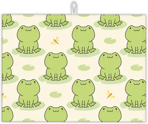 Vista 11 de Tapete de secado de platos para encimera de cocina, almohadilla de secado de platos de palmeras tropicales, protector de microfibra reversible