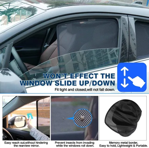 Vista 4 de Cartist Parasoles para ventana lateral de automóvil para Nissan Rogue 2014-2020 (no para Nissan Rogue Sport), parasoles para ventana, cubiertas