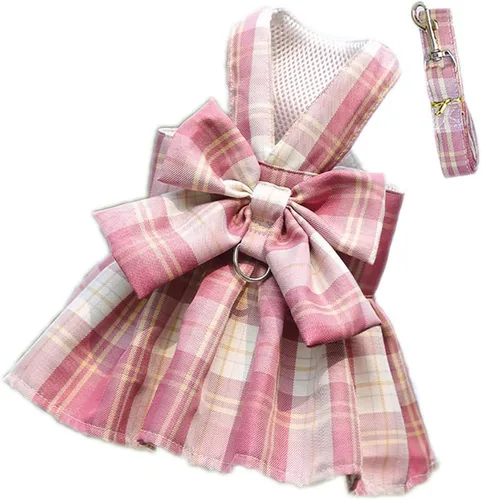 Vista 17 de Vestido de perro arnés para niña, ropa Yorkie para perros pequeños, vestidos para cachorros y niñas, vestido tutú pequeño