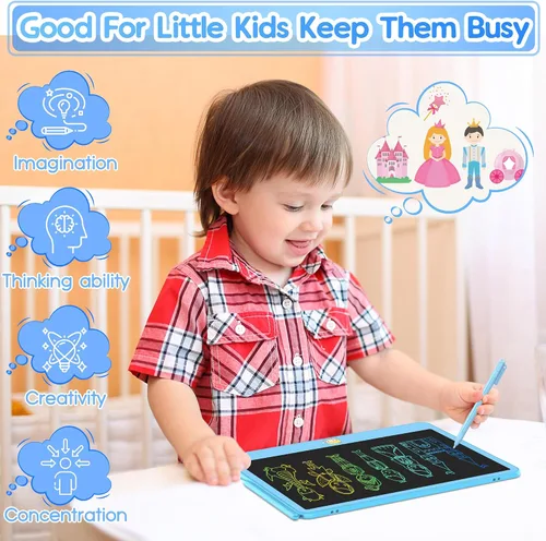 Vista 3 de Hockvill Tableta de escritura LCD de 12 pulgadas, juguetes para niños y niñas, almohadilla de dibujo para niños de 3, 4, 5, 6, 7 años, tablero