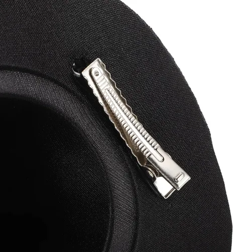 Vista 7 de Luxshiny - Sombrero de bruja gótico, sombrero de bruja gótico, decoración de borla de rosa gótica, clip para el cabello, accesorios para el cabello