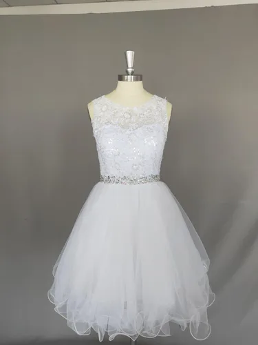 Vista 4 de Vestido corto de tul acampanado para fiesta de graduación, para mujer