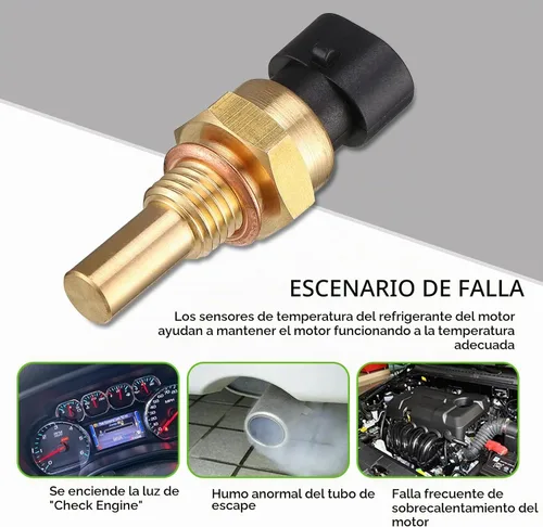 Vista 3 de Sensor de temperatura del agua del motor de automóvil, sensor de temperatura de enfriamiento, piezas de repuesto para sensor de contacto sensible