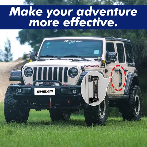 Vista 11 de Pedal plegable de bisagra de puerta compatible con Jeep Wrangler JK JL JLU Gladiator JT 2007-2023, excepto Gladiator 2021: aleación de aluminio