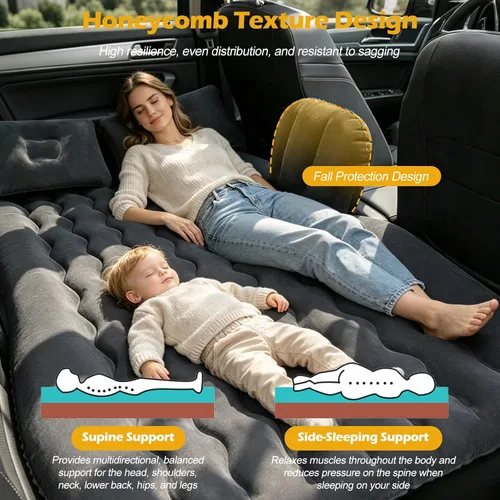 Vista 3 de Ergocar Colchón de aire inflable para cama de aire, sofá de aire, sofá de viaje, camping, cama de aire, impermeable, a prueba de fugas, tumbona