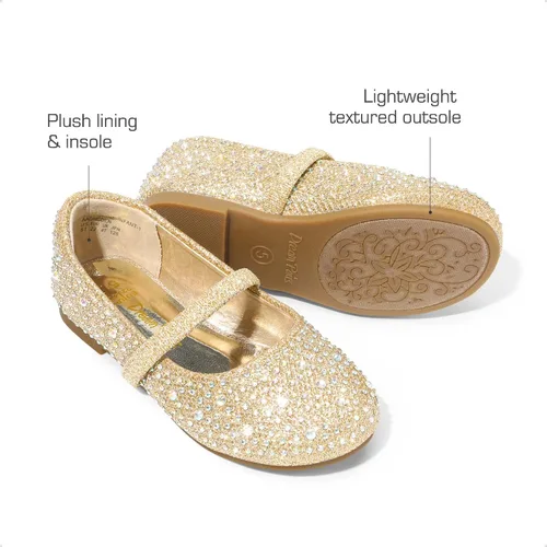 Vista 3 de DREAM PAIRS Zapatos planos Mary Jane con diamantes de imitación para niñas
