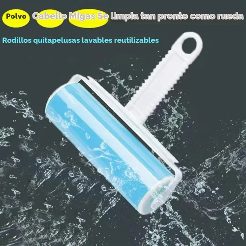 Vista 5 de Rodillo de pelusa de viaje reutilizable, paquete de 3, rodillo lavable compacto removedor de pelo de mascotas con cubierta para ropa, pelo