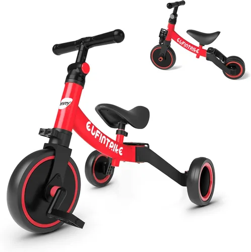 Vista 9 de besrey Bicicleta 5 en 1 para niños de 1 año a 4 años, triciclo para niños pequeños, triciclo para niños, juguetes para niños y niñas, entrenamiento