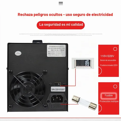 Vista 6 de Fuente de alimentación de CC variable, fuente de alimentación de banco de CC regulada de conmutación ajustable de 30 V 10 A con pantalla