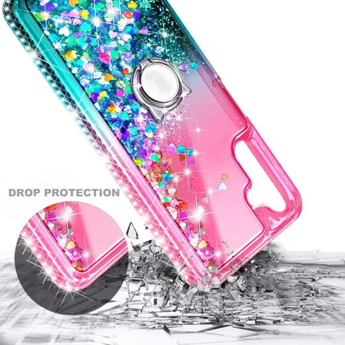 Vista 3 de NZND Funda compatible con Samsung Galaxy A14 5G con protector de pantalla de vidrio templado (cobertura máxima), soporte de anillo/correa de muñeca
