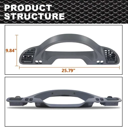 Vista 4 de CNNELL Bisel de panel de tablero compatible con Dodge Sprinter 2002-2006 lado izquierdo del conductor con boquilla A/C 5104262AA