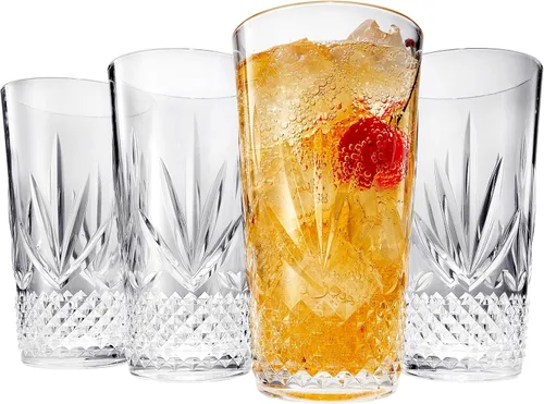 Vista 10 de Khen Vasos de cóctel y Martini Coupé de Tritan inastillables, resellables Juego de 4 vasos de cristal similar, reutilizables, irrompibles e Mixto