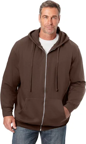 Vista 25 de KingSize - Chaqueta de forro polar con capucha y cremallera frontal para hombre Negro