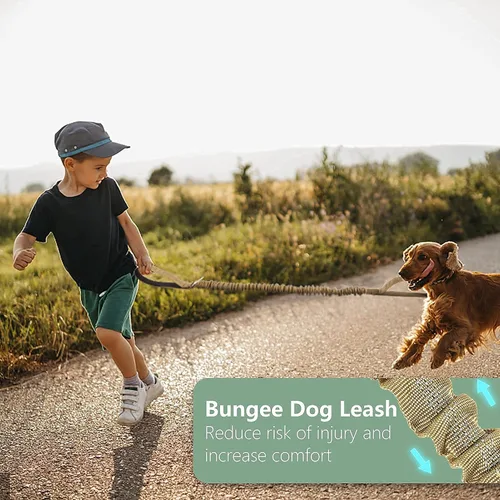 Vista 6 de BUMBIN Arnés para perros Medoum sin tirones, arnés táctico para perro, con asa, arnés de chaleco ajustable para perro, correa elástica de 6 pies