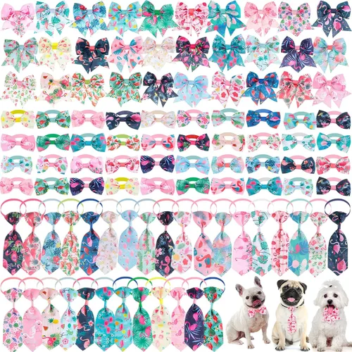 Vista 15 de Juego de collar de pajarita ajustable para perro, 100 piezas, Halloween