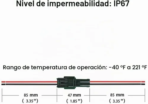 Vista 3 de Conectores impermeables de 2 pines, conector de cable eléctrico automotriz impermeable de 16AWG, macho hembra de desconexión rápida para automóvil