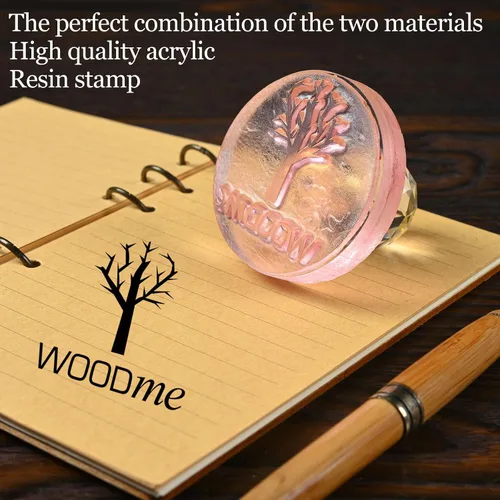 Vista 4 de Los sellos personalizados de resina acrílica destacan con impresiones distintivas de negocios, logotipo y firma, dan forma a tu personalidad