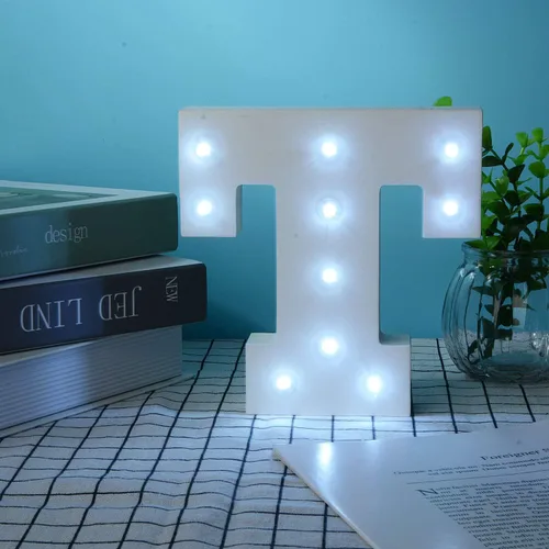 Vista 45 de Ulalaza Letrero de luz LED en blanco y negro, 2 letras AA alimentadas por batería para boda, fiesta de cumpleaños, lámpara de Navidad, luz nocturna