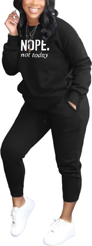 Vista 3 de HBQ Conjunto deportivo de dos piezas para mujer, casual, manga larga, con bolsillos