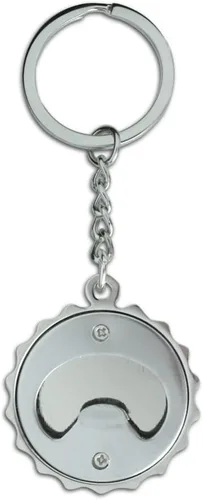 Vista 6 de GRAPHICS & MORE Bob Jones University Secondary Logo Keychain Chrome Plated Metal Pop Cap Bottle Opener