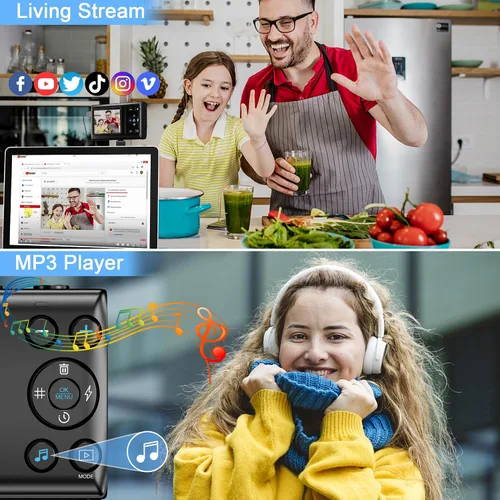 Vista 5 de Cámara digital, 4K 64MP Cámara digital de apuntar y disparar con zoom de 18X cámara compacta para vlogging para adolescentes, adultos, niños, niñas
