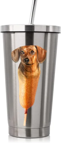 Vista 6 de Ireer 6 piezas de calcomanías de perro de maíz 15 cm, divertidas calcomanías para parachoques, calcomanías de vinilo para auto, calcomanías