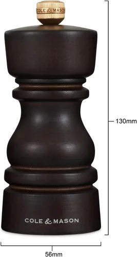 Vista 3 de Cole & Mason London - Molinillo de especias recargable, accesorio de cocina y hogar, molinillo de sal de mesa, molino de sal con mecanismo de Madera