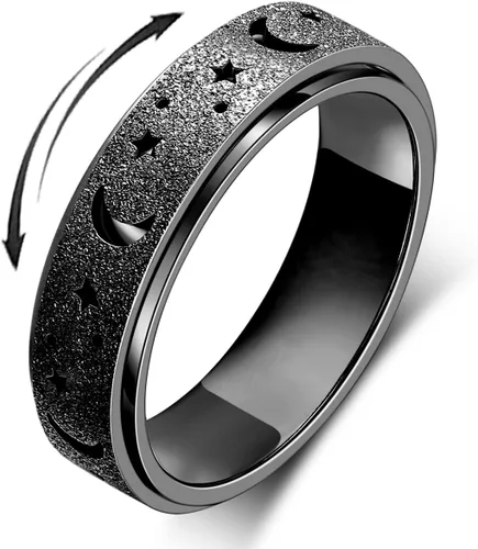 Vista 15 de Anillo de ansiedad OreilleStar para mujer, anillo de dedo de acero inoxidable, juguetes de dedo para adultos, anillos giratorios para el pulgar 2