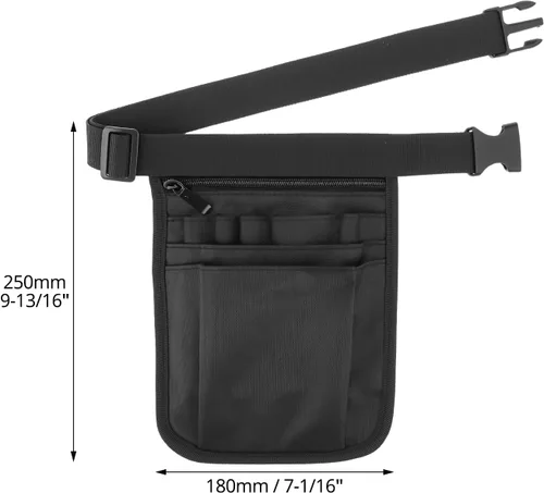 Vista 6 de QWORK Cinturón Organizador Médico, Paquete de 2 Bolsas de Almacenamiento para Enfermeras Bolsa de Cintura Bolsillos para Tijeras Médicas Kit