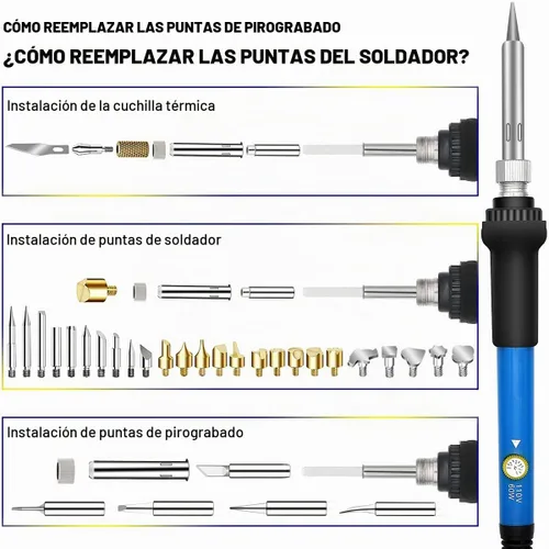 Vista 4 de West Bay - Kit de quemado de madera, 95 piezas, bolígrafo de soldadura con interruptor de encendido y apagado ajustable, herramienta de combustión