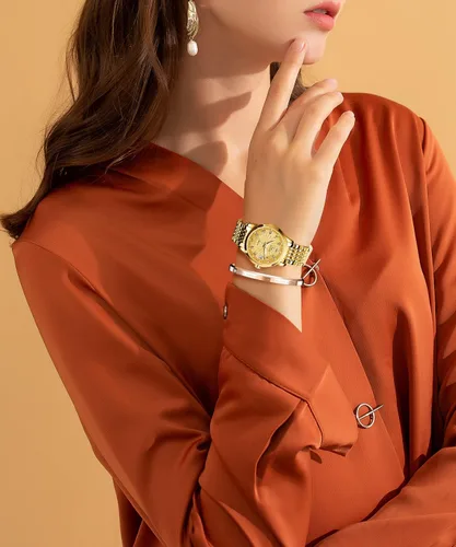 Vista 3 de OLEVS Reloj automático para mujer, con diamantes de moda, de lujo, mecánico, de acero inoxidable, para mujer, luminoso, resistente al agua