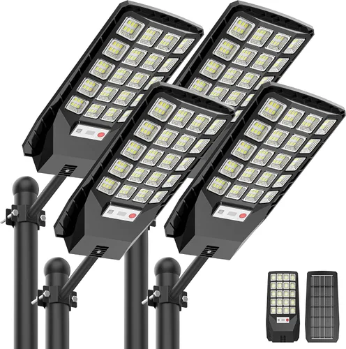 Vista 10 de WYWNA Farolas solares impermeables para exteriores, gran angular de 6500 K, luz de inundación solar con sensor de movimiento y control remoto, luz
