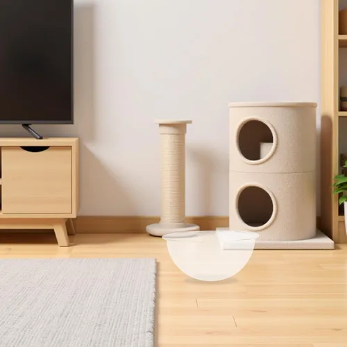 Vista 6 de Cubierta de cúpula acrílica para marco de escalada de gatos, accesorios transparentes para nido de cápsulas, 13.78 pulgadas para interiores, cama