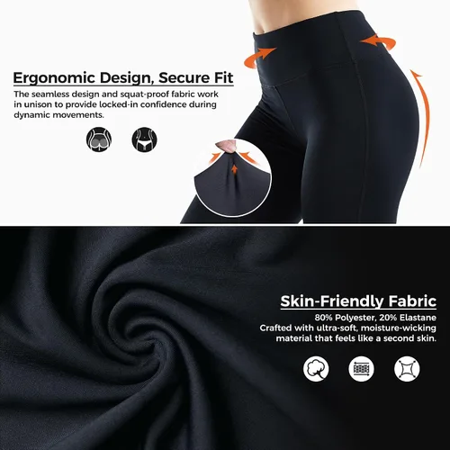 Vista 3 de COOLOMG Leggings de yoga para mujer, mallas para correr, leggings de tiro bajo, para entrenamiento, gimnasio, con bolsillos ocultos