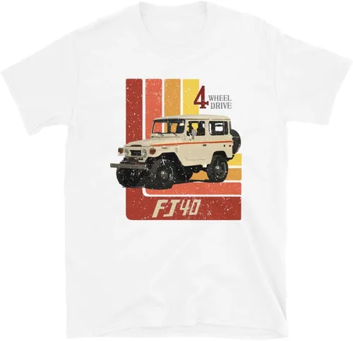 Vista 5 de Camiseta unisex de manga corta Retro Land Cruiser FJ40 Negro