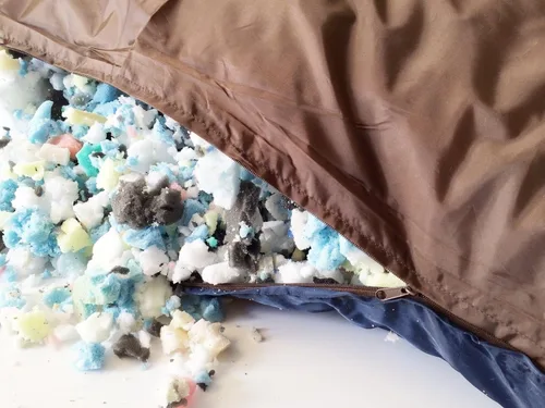 Vista 7 de eConsumersUSA - Almohada ortopédica de microgamuza gris de 37 x 27 pulgadas para perro, rellena con espuma viscoelástica triturada de alta calidad