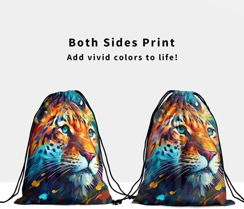 Vista 136 de Bolsa de agarre de gimnasia de piel de animal, bolsa de gimnasia con cordón ajustable, bolsa de cuerda para fauna silvestre, Mariposas Galaxy
