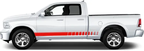 Vista 3 de Calcomanía de rayas para puertas de panel basculante, compatible con Dodge Ram 2009-2018 (par) (gris)