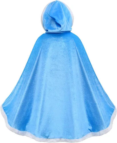 Vista 4 de Party Chili Fur Princess Hooded Cape Cloaks Costume for Girls Dress Up
