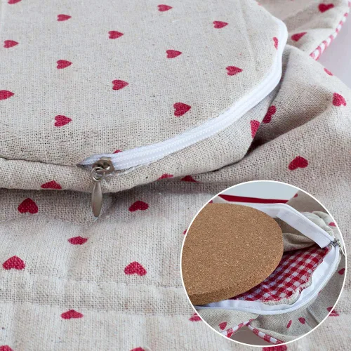 Vista 3 de 2 piezas de té aislado acogedor para tetera y calentador de hervidor de agua - a cuadros Rojo Plaid