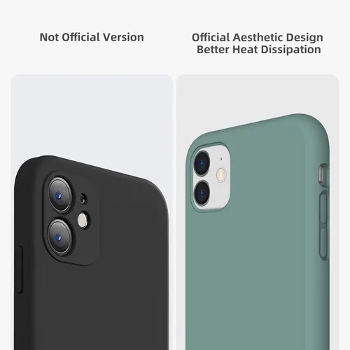 Vista 3 de Funda de silicona líquida compatible con iPhone 11, verde medianoche [Protección contra caídas] [Resistente a los arañazos, a prueba de golpes]