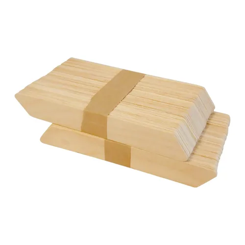 Vista 6 de Waxness Espátulas de cera de madera, 100 unidades, varillas aplicadoras en ángulo para cera corporal y de precisión, madera de abedul desechable