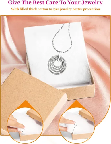 Vista 2 de MESHA - Cajas para joyería, de 3.5 x 3.5 x 1pulgadas, de cartón con relleno de algodón, para regalo