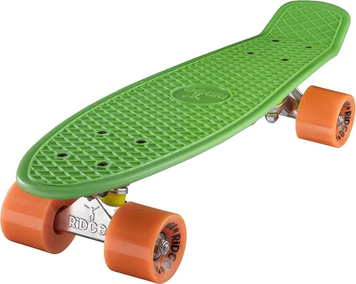 Vista 14 de Ridge Skateboard 55 cm Mini Cruiser Retro Stil in M Rollen Komplett U Fertig Montiert Negro - Azul claro